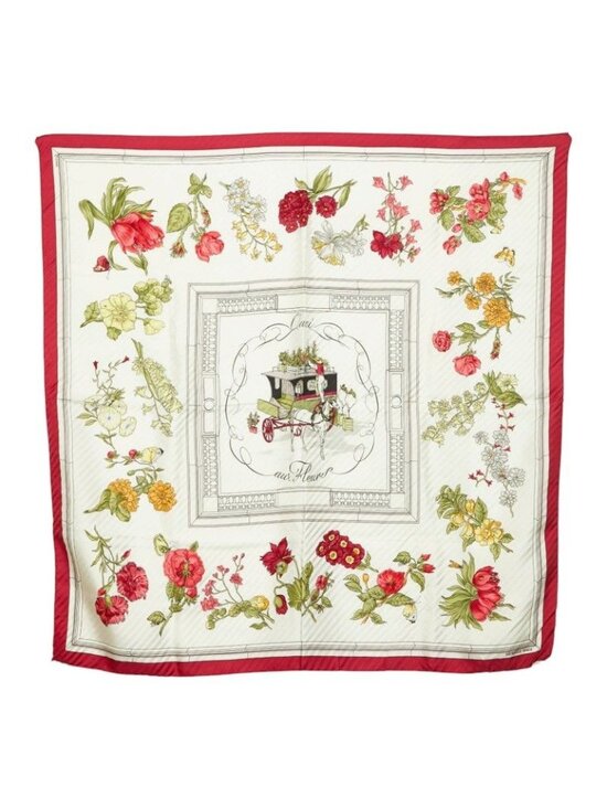 Hermes Accessories - Hermes Carre 90 Quai Aux Fleurs Flower Blooming Coastal Street Scarf Large